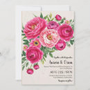 Search for hot pink flower wedding invitations Watercolor flower bouquet