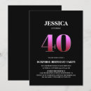 Search for formal 40th birthday invitations Black