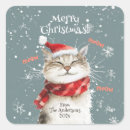 Search for merry christmas cat stickers Cute