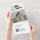 Search for white grey wedding invitations Qr code
