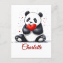 Search for cute panda vertical postcards Heart