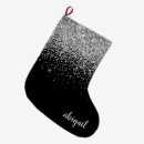 Search for black and silver christmas stockings Girly
