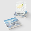 Search for winter snow scene coasters Mountains