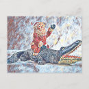 Search for alligator christmas postcards Santa claus