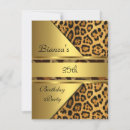Search for leopard 70th birthday invitations Gold