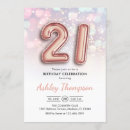 Search for rose gold balloons 21st birthday invitations Modern