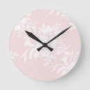 Search for pink floral pattern clocks Elegant
