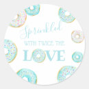 Search for twin boys baby shower stickers Doughnut