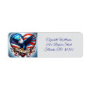 Search for red white blue return address labels Bald eagle