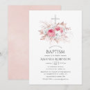 Search for rose gold christening invitations Floral