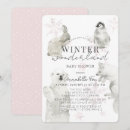 Search for arctic animals baby shower invitations Pink