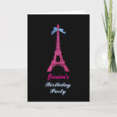 Search for eiffel tower birthday invitations Girly