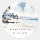 Search for beach wedding stickers Modern elegant