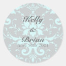 Search for blue damask wedding stickers Elegant