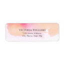 Search for pink and peach return address labels Watercolor