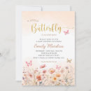 Search for a little butterfly is on her way baby shower invitations Modern