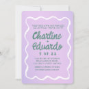 Search for green and purple wedding invitations Retro