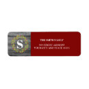 Search for rustic monogram return address labels Wreath