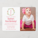 Search for floral wreath birthday invitations Girl