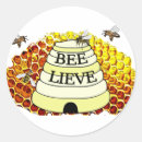 Search for honey bees on comb stickers Yellow