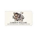 Search for kids book return address labels Wild things
