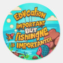 Search for education is important stickers Fishing