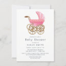 Search for vintage pram baby shower invitations Pink