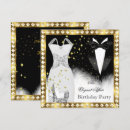 Search for black tie birthday invitations White