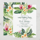Search for tropical leaves birthday invitations Botanical