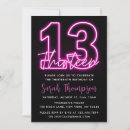 Search for glow 13th birthday invitations Neon birthday party