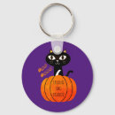 Search for black cat trick key rings Pumpkin