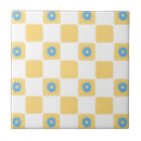 Search for white flower pattern on blue tiles Geometric