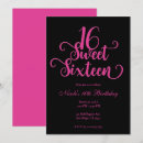 Search for hot pink and black birthday invitations Sparkle