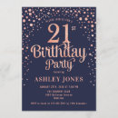 Search for rose gold confetti invitations Navy blue