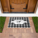 Search for black and white checkered doormats For her