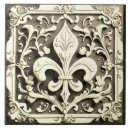 Search for vintage fleur de lis tiles Black and white