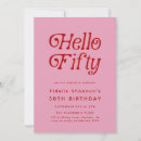 Search for pink 50th birthday invitations Pink and red