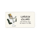 Search for kids book return address labels Wild things