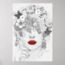 Search for woman with red lips posters Illustration