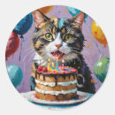 Search for birthday cake cat stickers Funny