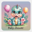 Search for dinosaur square stickers Baby shower
