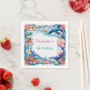Search for blue whale napkins Watercolor