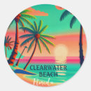 Search for clearwater beach stickers Retro sunset
