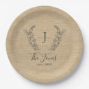 Search for country chic paper plates Monogrammed
