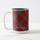 Search for green red white mugs Tartan