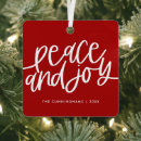 Search for joy peace christmas tree decorations Red