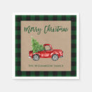 Search for vintage truck napkins Merry christmas