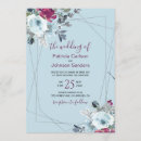 Search for dusty blue and burgundy wedding invitations Watercolor