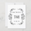 Search for monogram save the date postcards Botanical