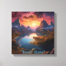 Search for pink sunset canvas prints Purple
